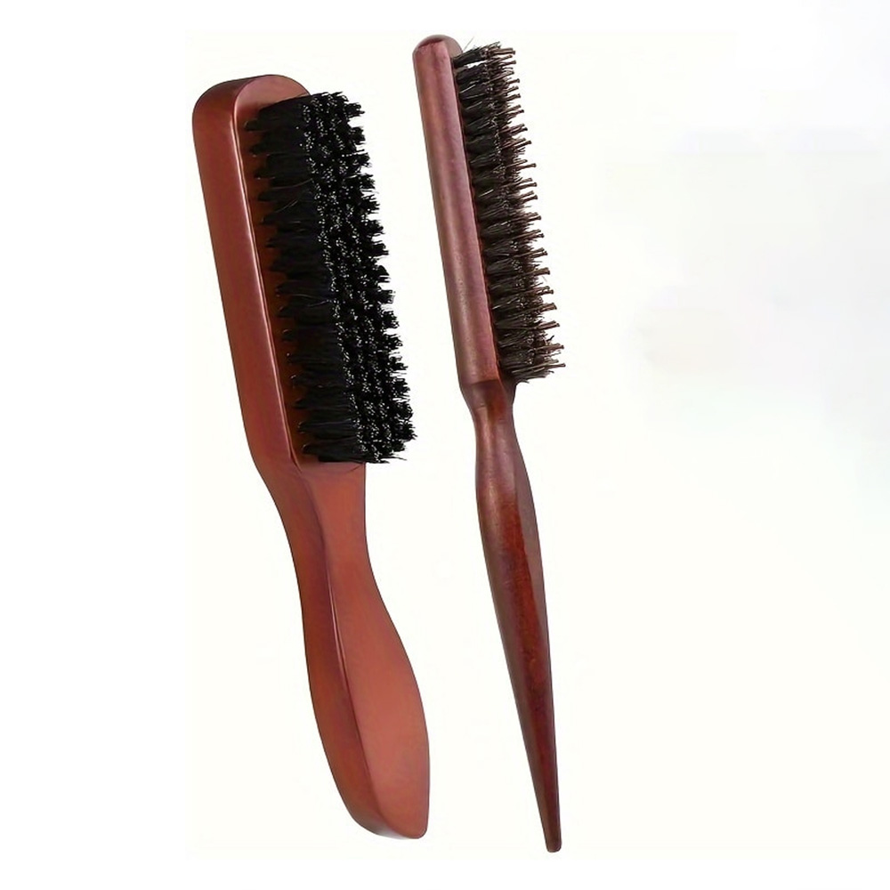 Hair Care Daily Routine - 2 Parça Ahşap Saç Fırçası Seti